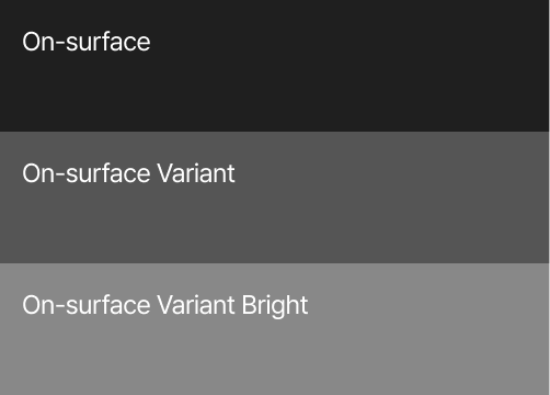 on-surface 색상그룹