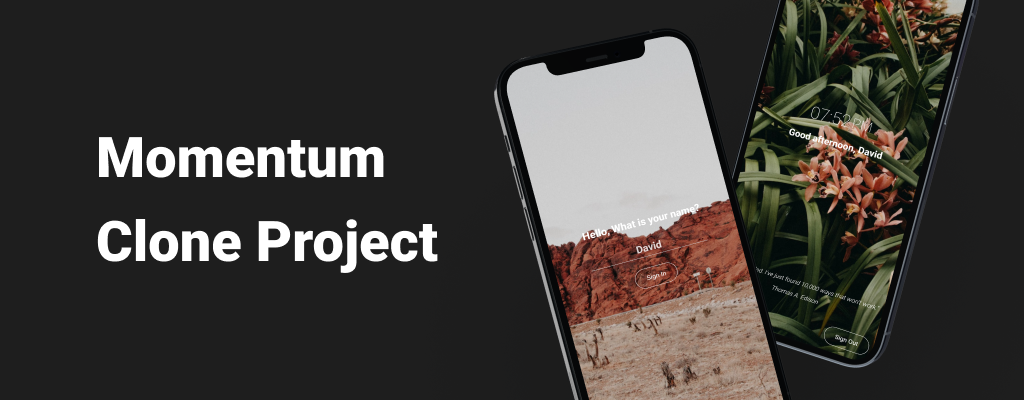 momentum 클론 사이트 모바일 기기 목업